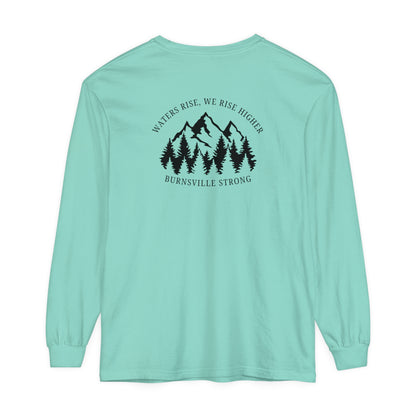 Waters Rise, We Rise Higher Burnsville Strong Garment-dyed Long Sleeve T-Shirt