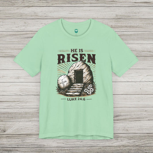 He Is Risen Jersey Tee