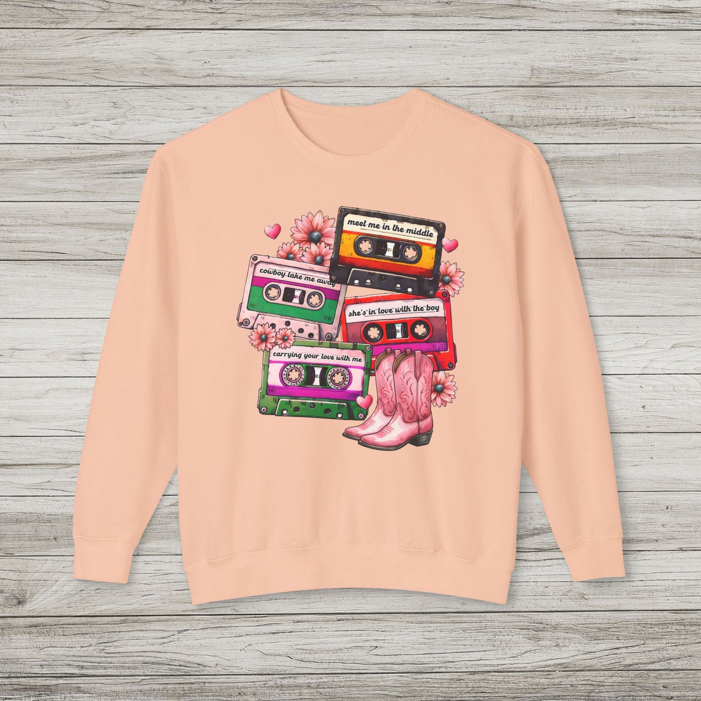 90's Country Love Songs Lightweight Crewneck Sweatshirt