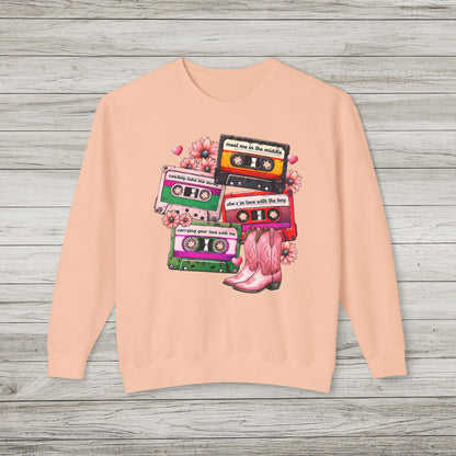90's Country Love Songs Lightweight Crewneck Sweatshirt