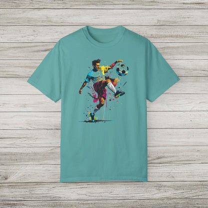 Colorful Soccer Player Garment-Dyed T-shirt