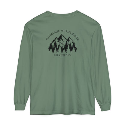 Waters Rise, We Rise Higher Garment-dyed Long Sleeve T-Shirt