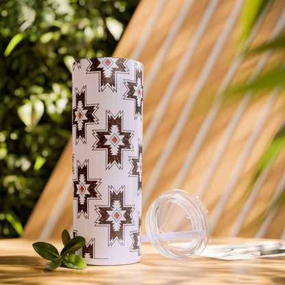 Western Aztec 20oz Skinny Tumbler with Straw