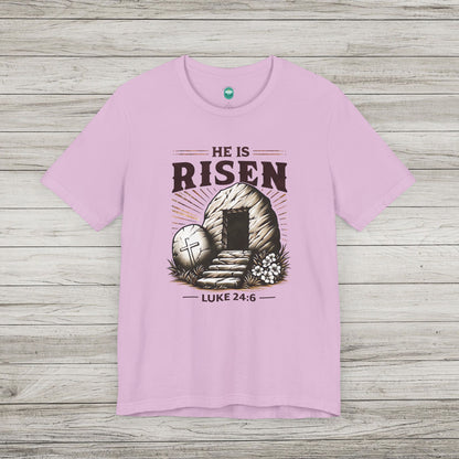 He Is Risen Jersey Tee