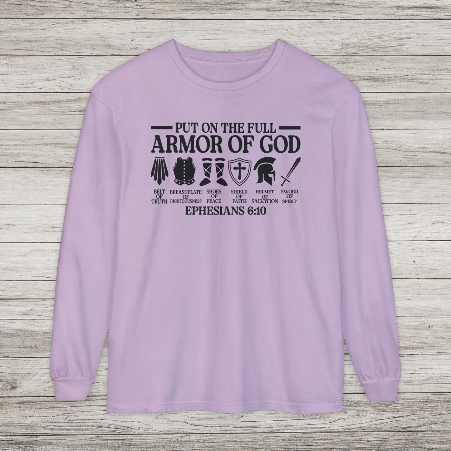 Armor of God Comfort Colors Long Sleeve Tee