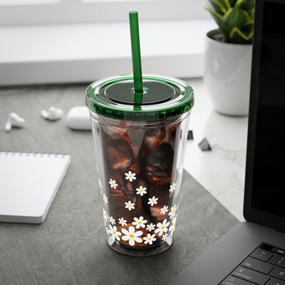 Daisy Sunsplash Tumbler with Straw, 16oz