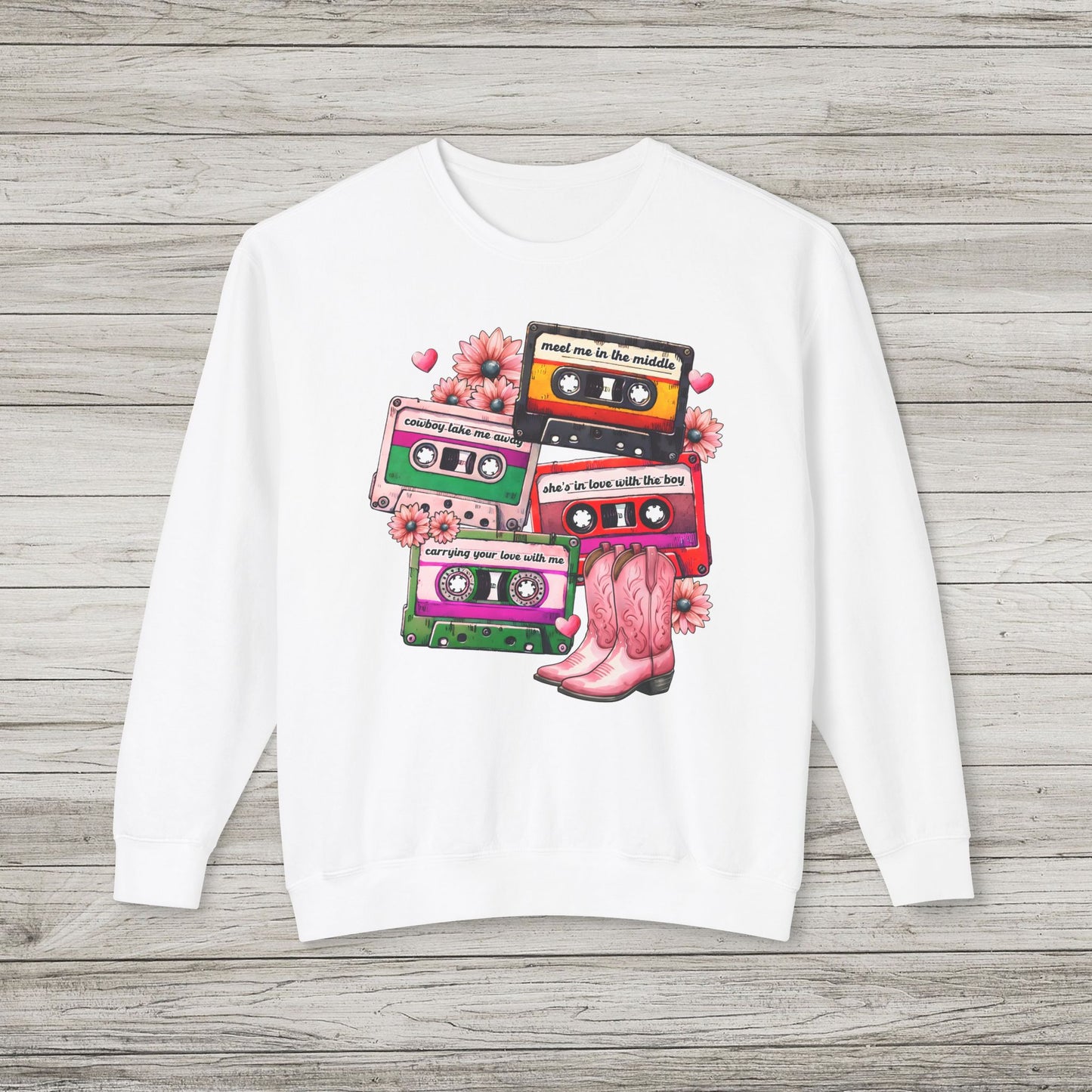 90's Country Love Songs Lightweight Crewneck Sweatshirt