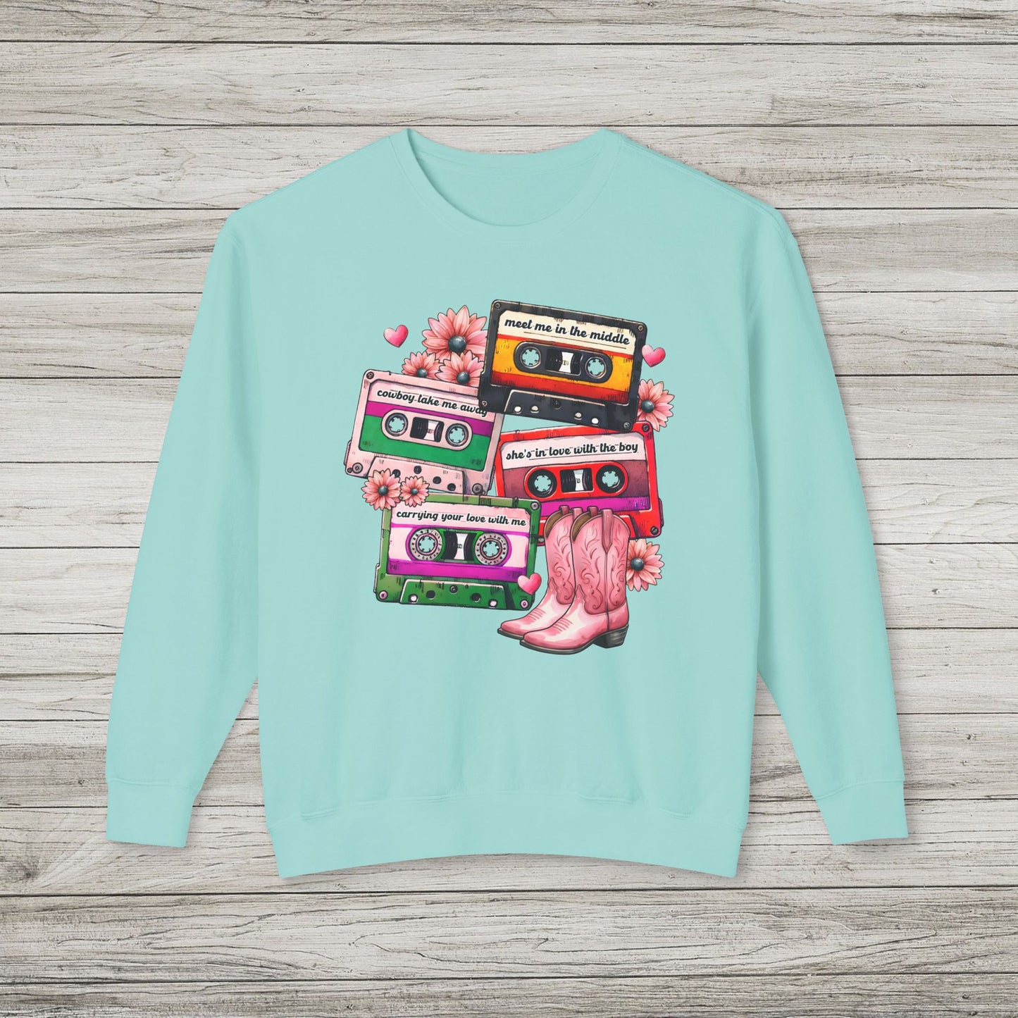 90's Country Love Songs Lightweight Crewneck Sweatshirt