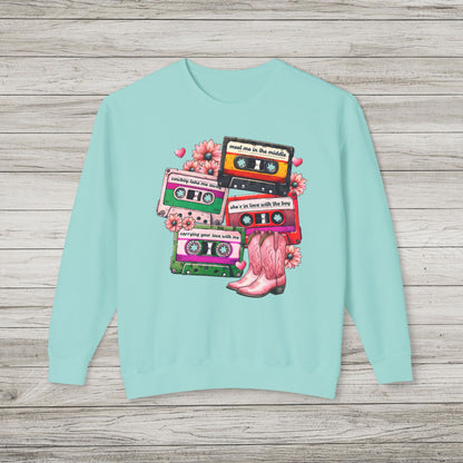 90's Country Love Songs Lightweight Crewneck Sweatshirt
