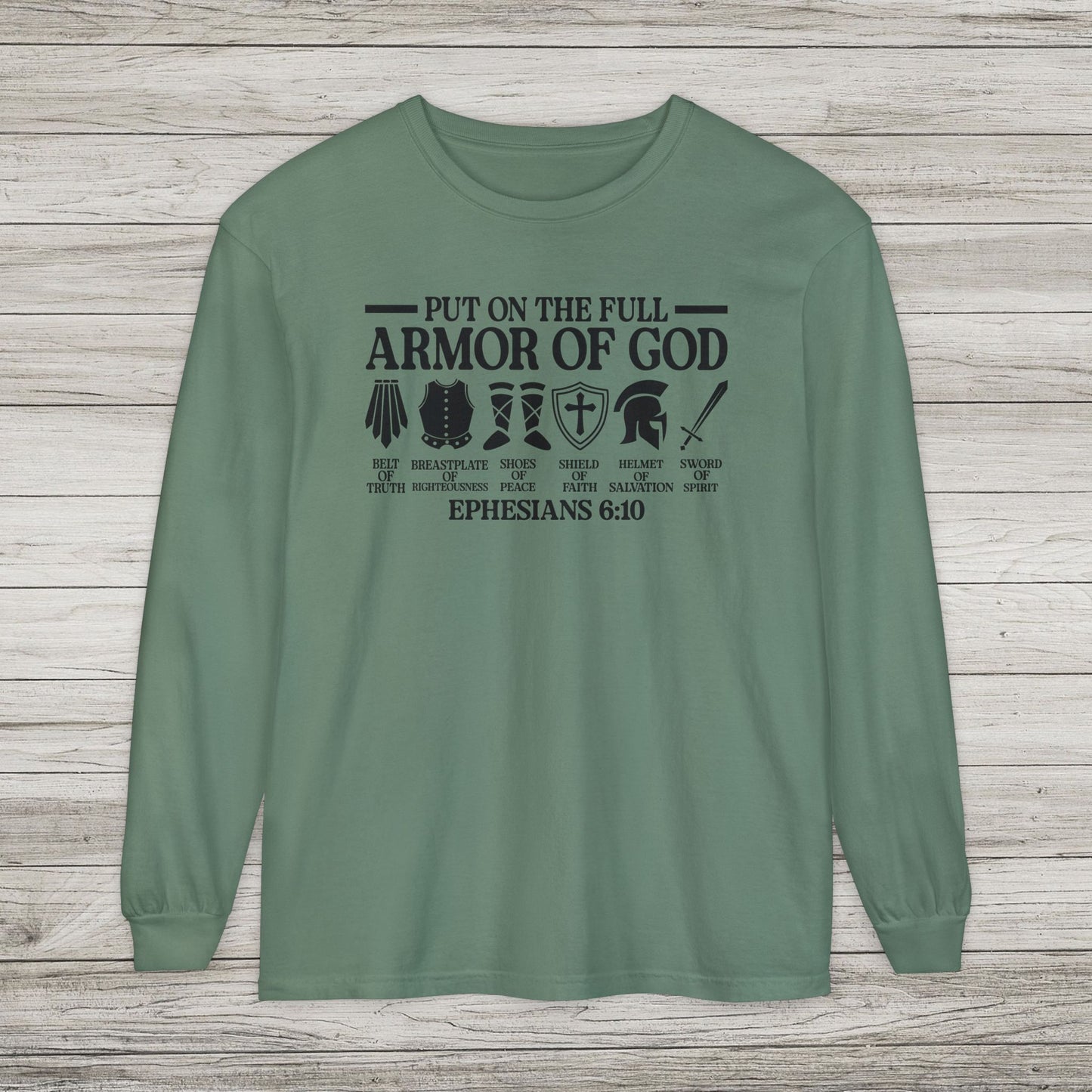 Armor of God Comfort Colors Long Sleeve Tee