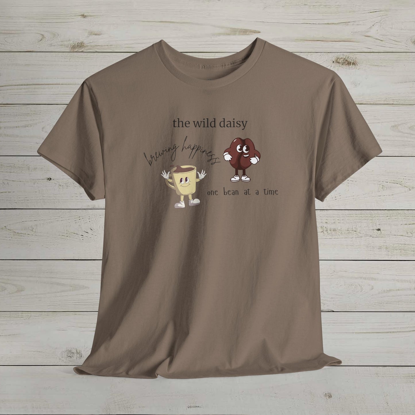 Brewing Happiness One Bean at a Time Heavy Cotton Tee