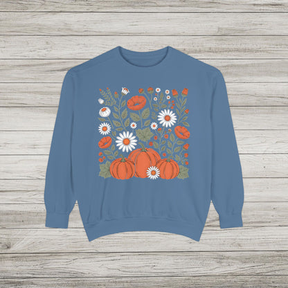 Pumpkins and Daisies Comfort Colors Sweatshirt