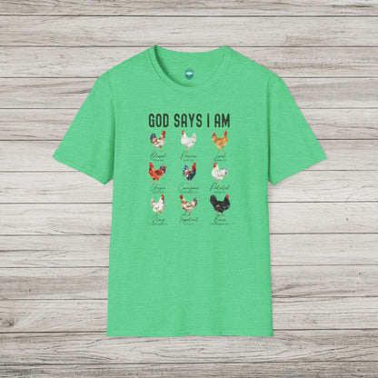 God Says I Am Softstyle T-Shirt