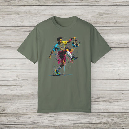 Colorful Soccer Player Garment-Dyed T-shirt