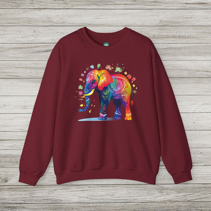 Festival of Colors Elephant Heavy Blend™ Crewneck Sweatshirt