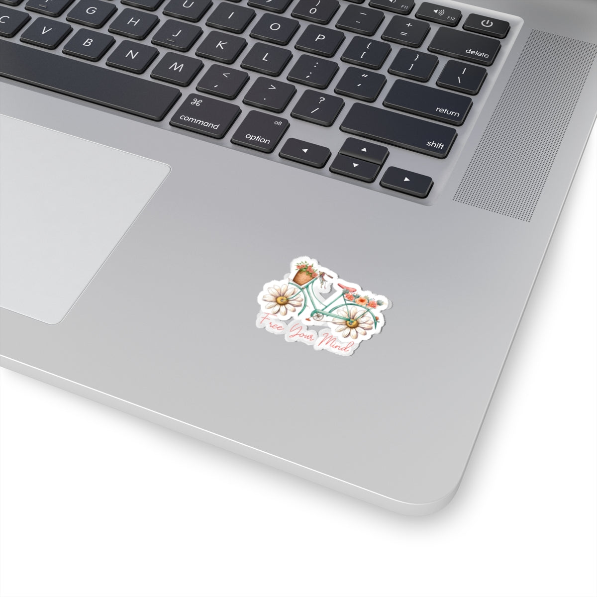 Free Your Mind Floral Bicycle Stickers - Inspiring Custom Kiss-Cut Stickers for Nature Lovers