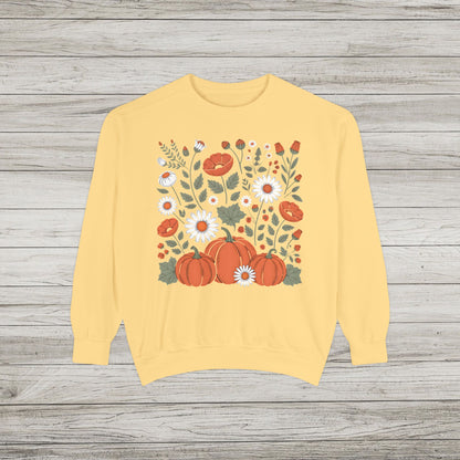 Pumpkins and Daisies Comfort Colors Sweatshirt