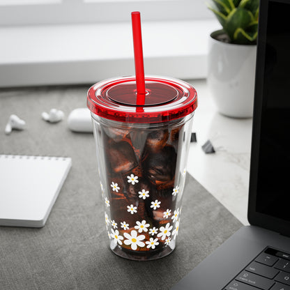 Daisy Sunsplash Tumbler with Straw, 16oz