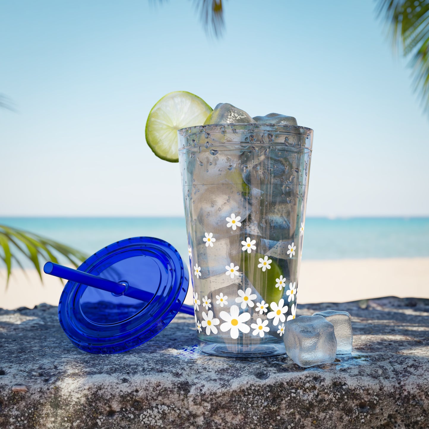 Daisy Sunsplash Tumbler with Straw, 16oz