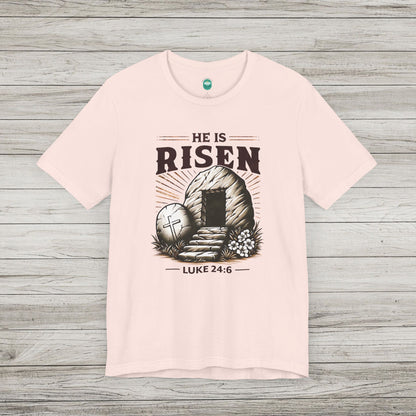 He Is Risen Jersey Tee