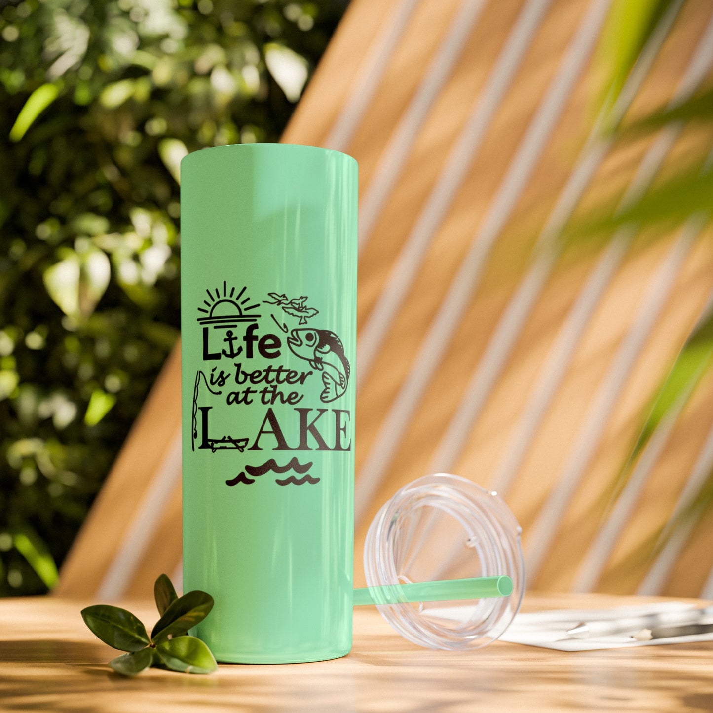 Life Is Better at the Lake Skinny Tumbler with Straw