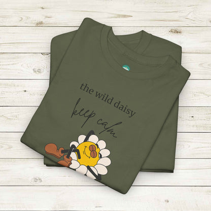 Keep Calm and Daisy On Heavy Cotton Tee