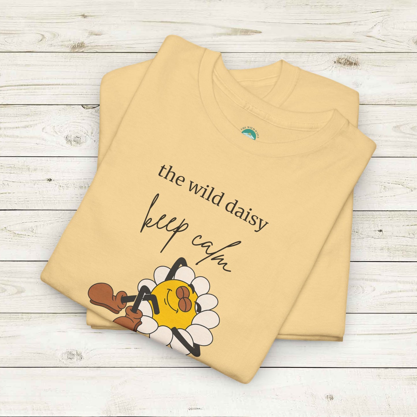 Keep Calm and Daisy On Heavy Cotton Tee