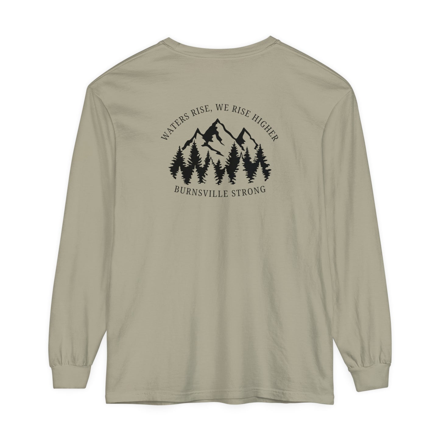 Waters Rise, We Rise Higher Burnsville Strong Garment-dyed Long Sleeve T-Shirt