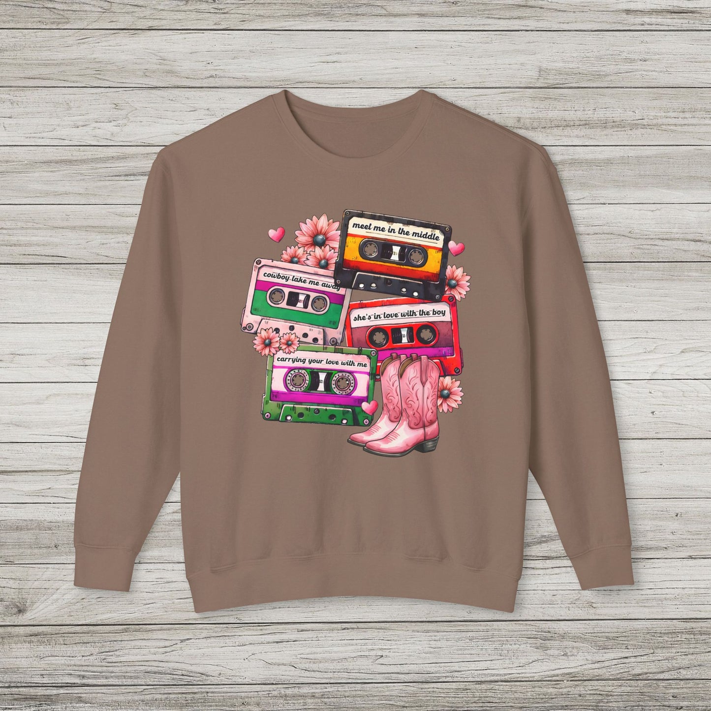 90's Country Love Songs Lightweight Crewneck Sweatshirt