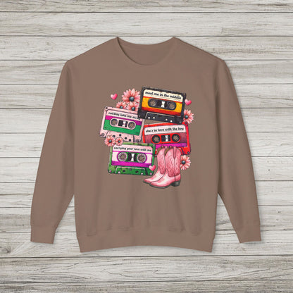 90's Country Love Songs Lightweight Crewneck Sweatshirt