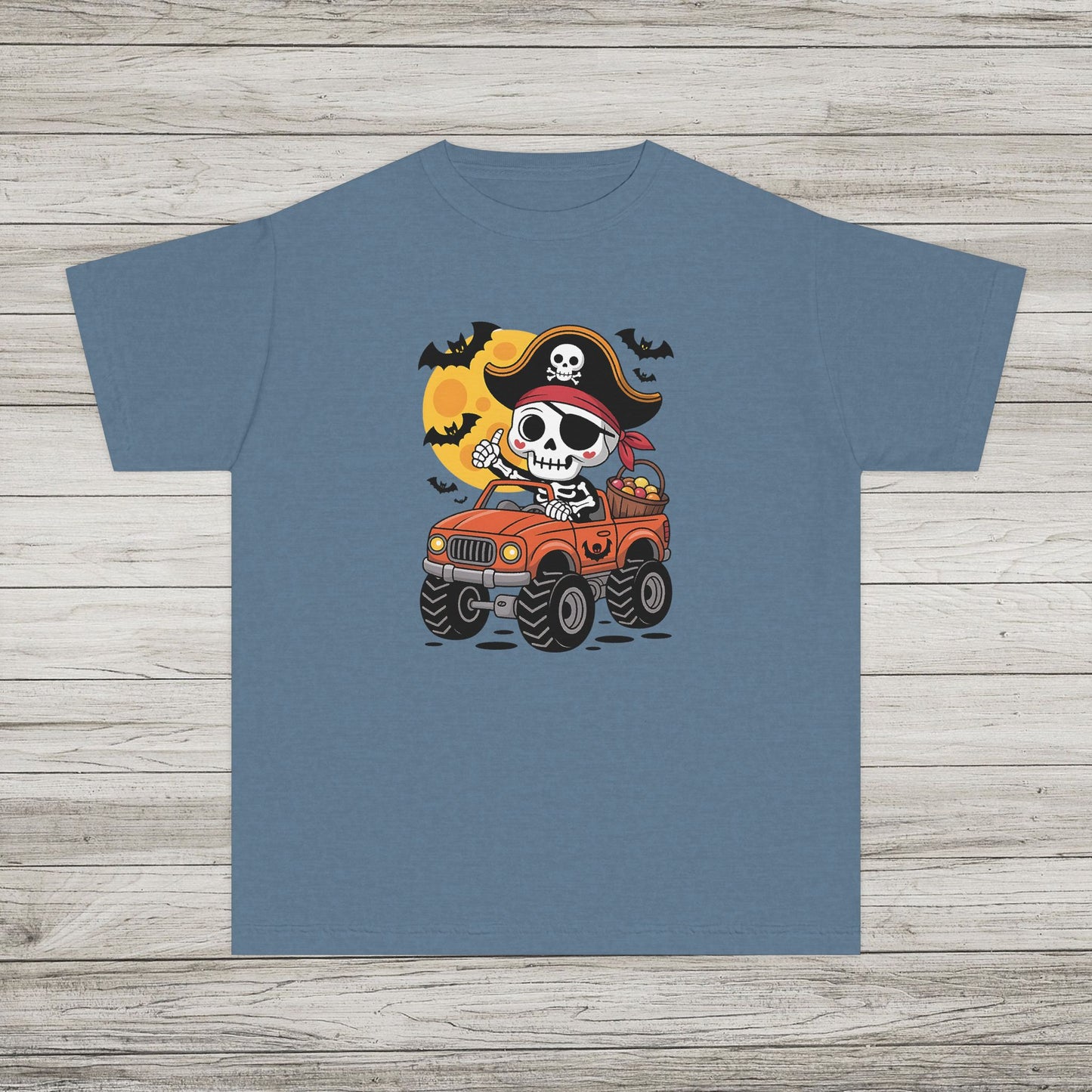 Pirate Skull Youth Comfort Colors Tee