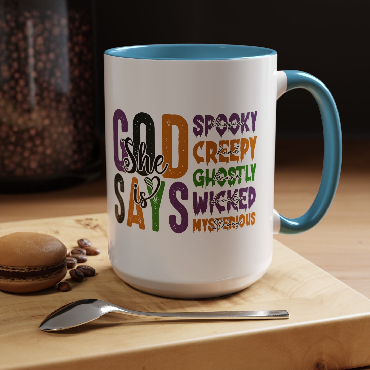 God Says She Is - Accent Coffee Mug (11, 15oz)