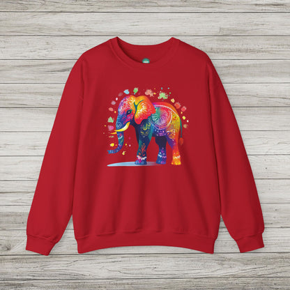 Festival of Colors Elephant Heavy Blend™ Crewneck Sweatshirt