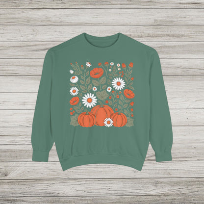 Pumpkins and Daisies Comfort Colors Sweatshirt