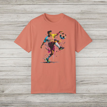 Colorful Soccer Player Garment-Dyed T-shirt