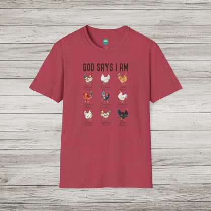God Says I Am Softstyle T-Shirt