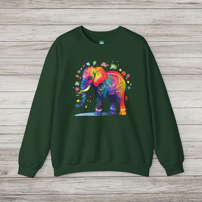 Festival of Colors Elephant Heavy Blend™ Crewneck Sweatshirt