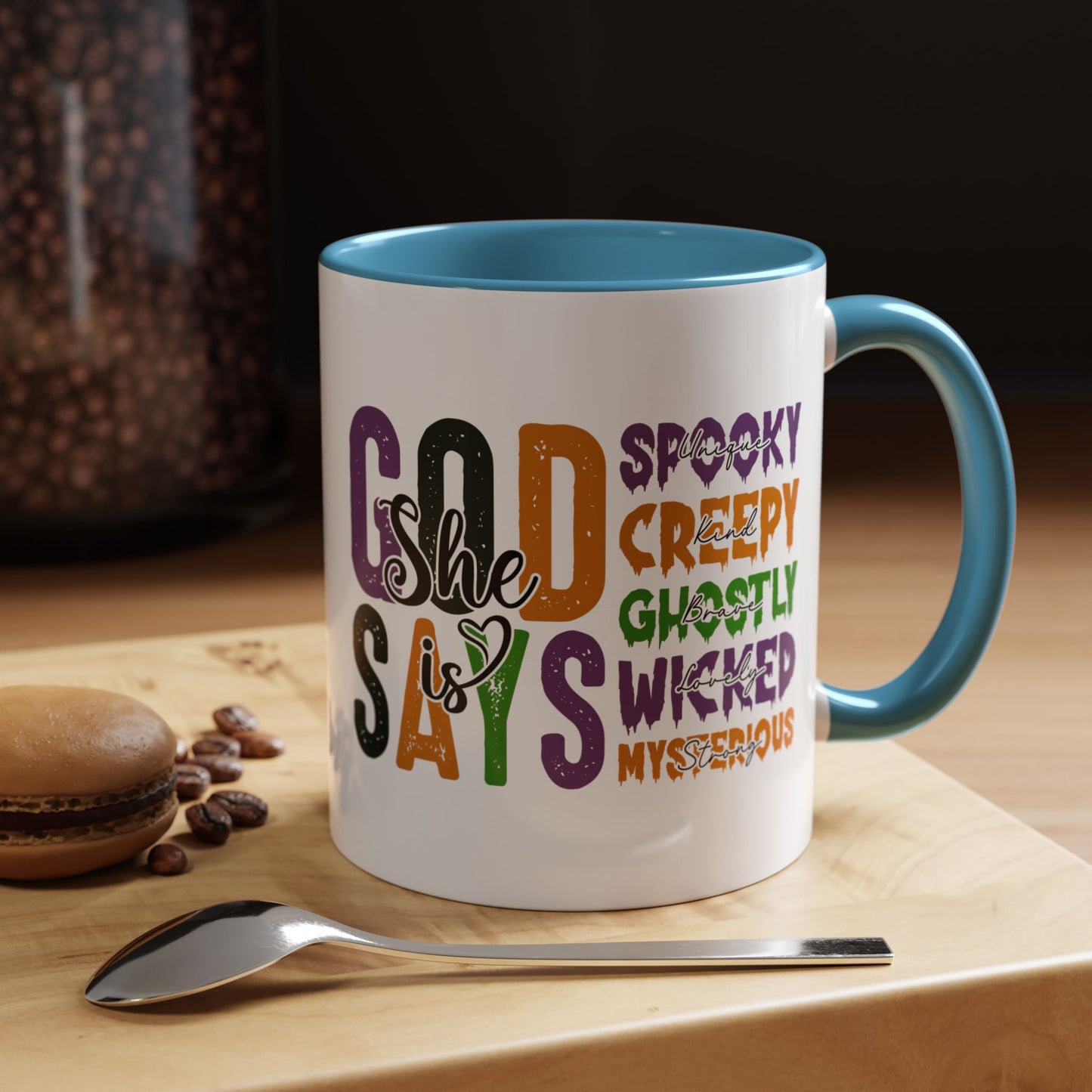 God Says She Is - Accent Coffee Mug (11, 15oz)