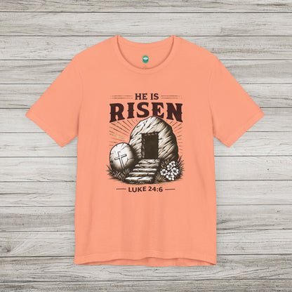 He Is Risen Jersey Tee