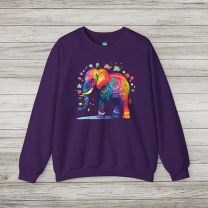 Festival of Colors Elephant Heavy Blend™ Crewneck Sweatshirt