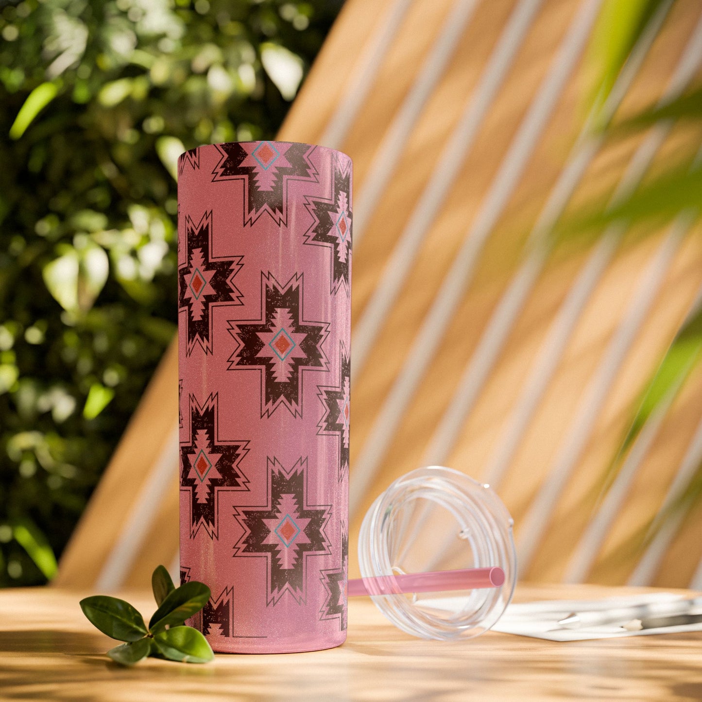 Western Aztec 20oz Skinny Tumbler with Straw