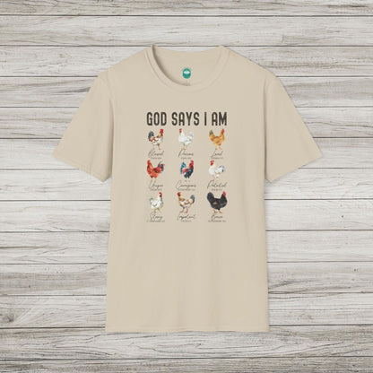 God Says I Am Softstyle T-Shirt