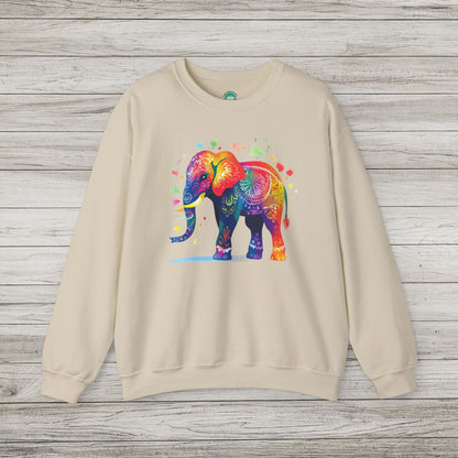 Festival of Colors Elephant Heavy Blend™ Crewneck Sweatshirt