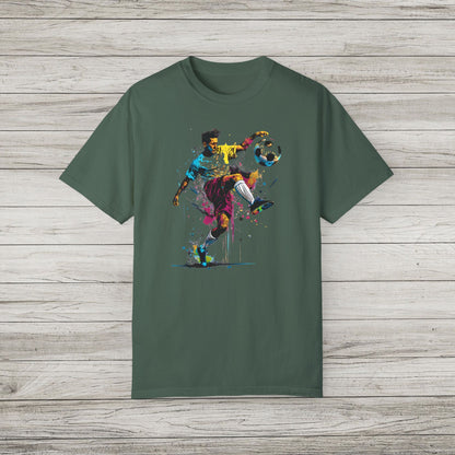 Colorful Soccer Player Garment-Dyed T-shirt