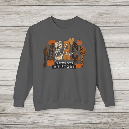 His Mercy Rewrote My Story Comfort Colors Crewneck