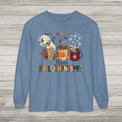 Happy HalloThanksMas Comfort Colors Long Sleeve Tee