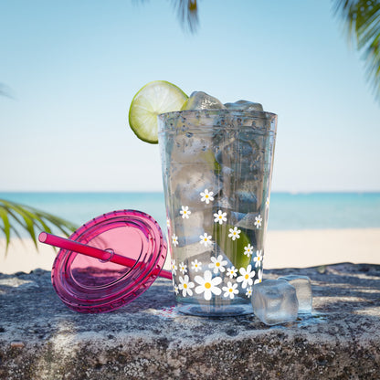 Daisy Sunsplash Tumbler with Straw, 16oz