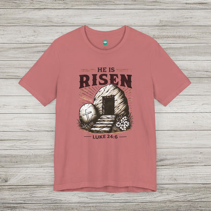 He Is Risen Jersey Tee