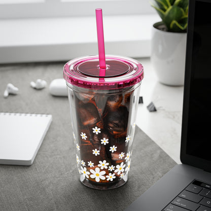 Daisy Sunsplash Tumbler with Straw, 16oz