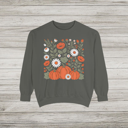Pumpkins and Daisies Comfort Colors Sweatshirt